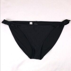 Aerie Black Ruffle Side Trim Swim Bikini Bottom Sz XXL (S1)